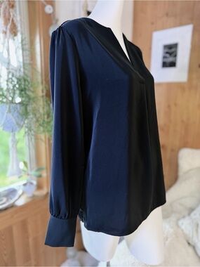NWT Brooks Brothers Black Satin Blouse | Medium